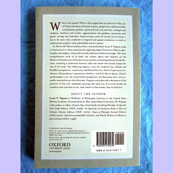 Book: Who Are We: Theories of Human Nature, by Louis P. Pojman - Picture 15 of 15